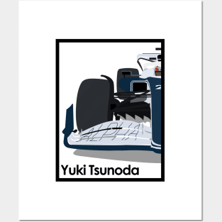 Yuki Tsunoda Formula One Race Car, Alpha Tauri AT03 Posters and Art